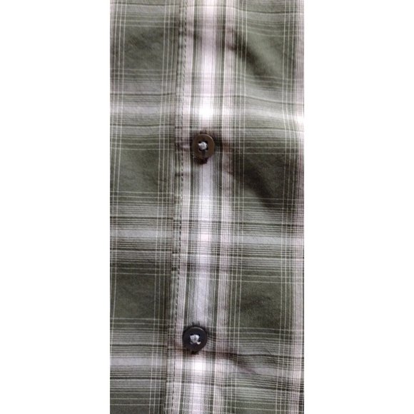 Van Heusen Green Plaid Casual Button Down Shirt - Picture 6 of 13